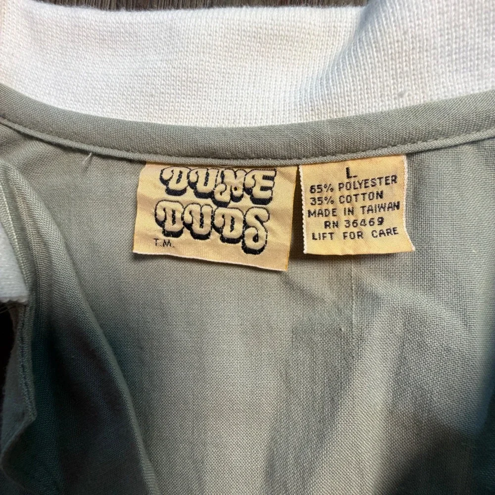 Vintage Dune Duds Sage Green Romper‎ Jumpsuit 80s Ribbed Waist Belted NWT Large